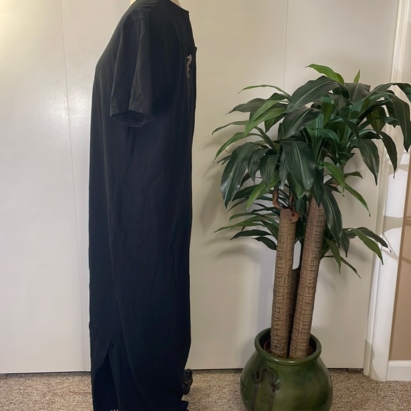 Focus short sleeve black ocean theme maxi dress - Picture 3 of 7